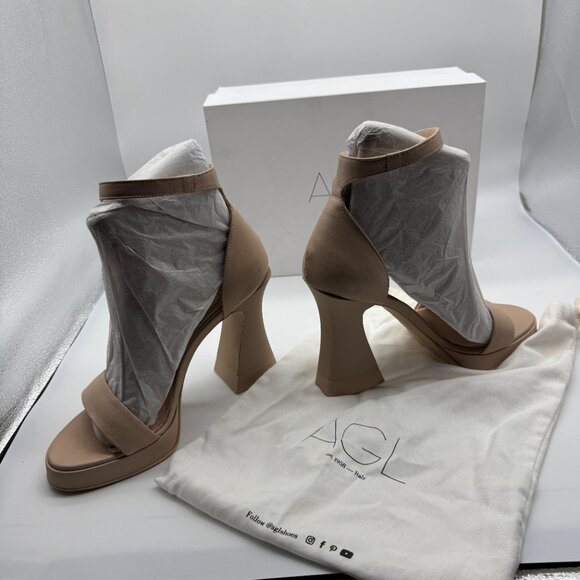 AGL Janis Ankle Strap Platform Sandal in Ghibli Cream - Picture 6 of 12